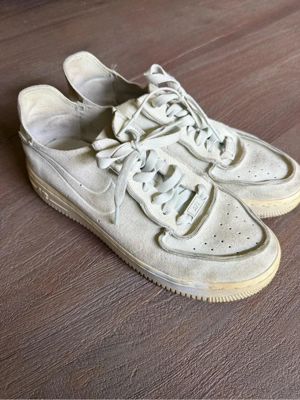 Nike Low-Top Suede Sneakers in Cream